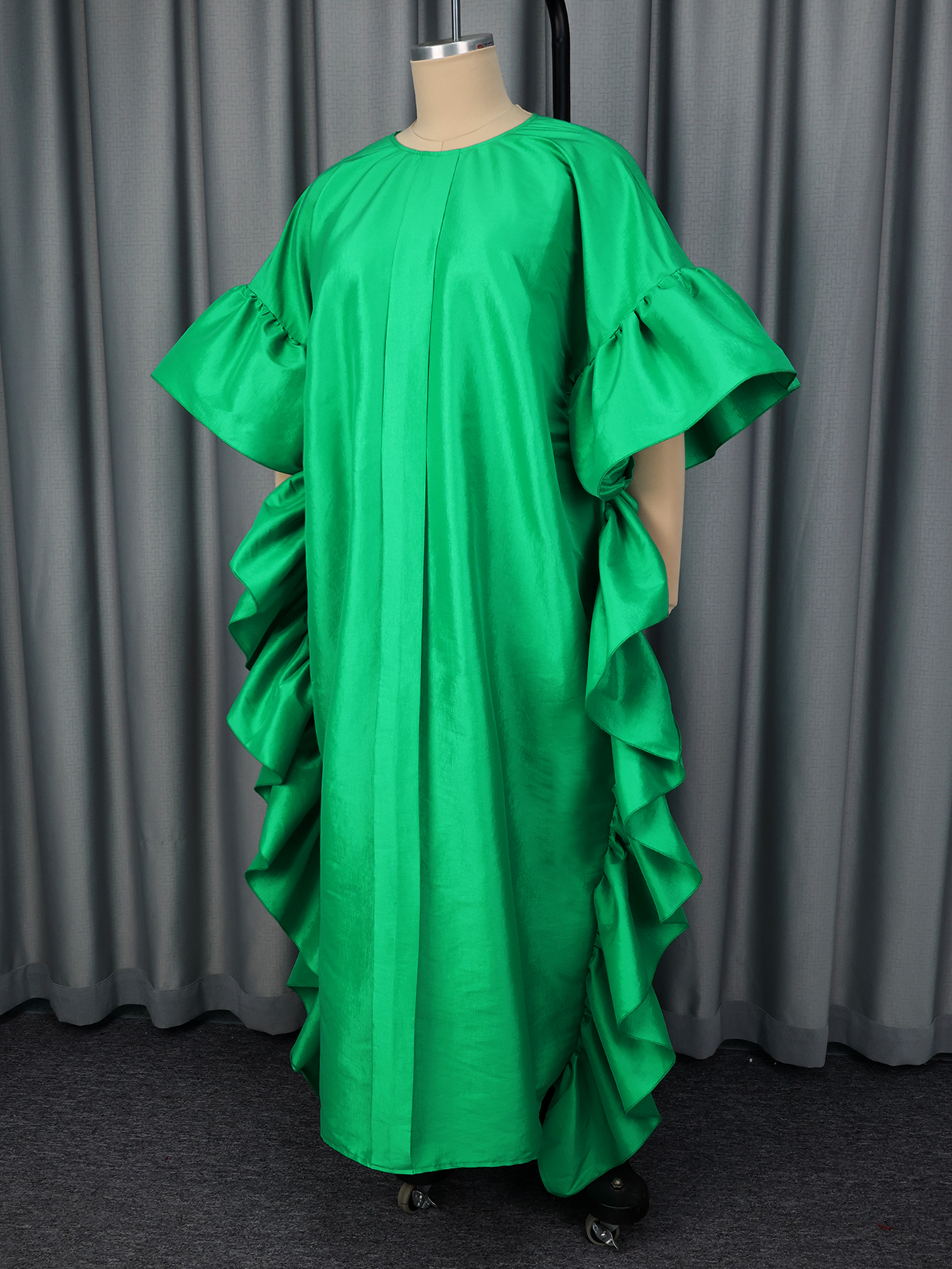 Femmes brillant Bubu robes caftan ample col rond volants noël traditionnel afrique fête africaine Boubou robes événement féminin automne