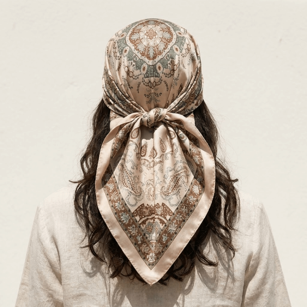 Écharpe élégante à imprimé géométrique, foulard en soie Hip Hop pour filles, bandeau, foulard pour cheveux, petit foulard carré pour femme