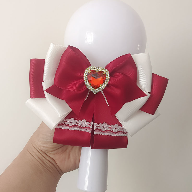 Nœud papillon pour femmes, bâton lumineux de Concert, Original, fait à la main, uniforme Lolita de luxe, accessoires de chemise, col en strass, fleur