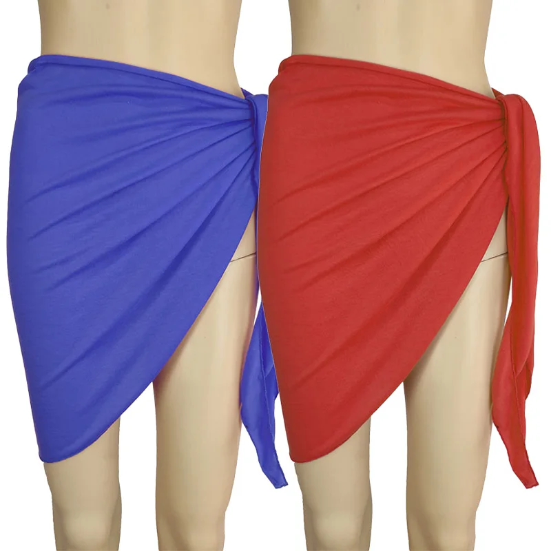 Été solide Bikini cache Shorts paréo enveloppes Sarong jupe maillot de bain maillots de bain femmes jupes de plage maillots de bain jupe demi-enveloppée