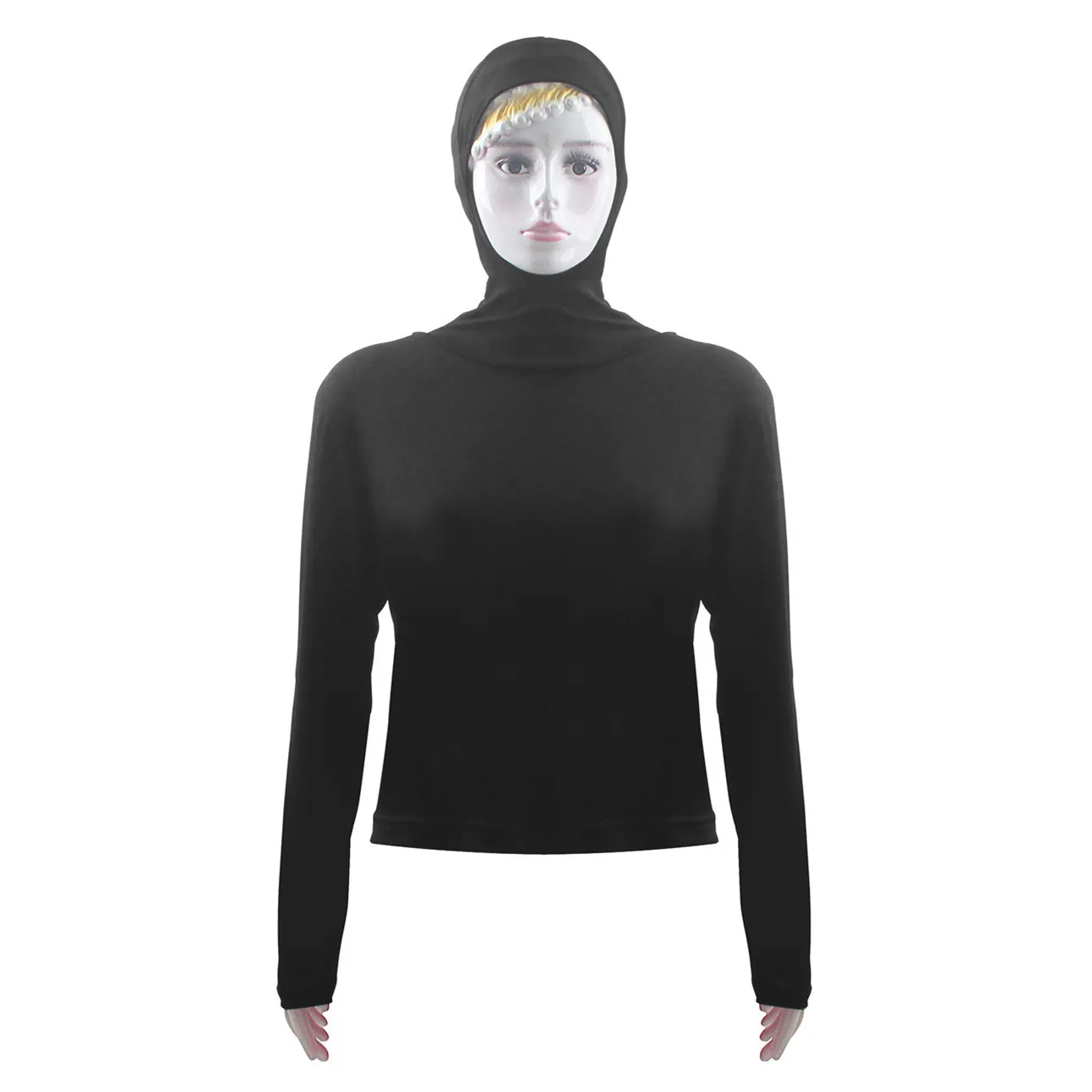 Dromiya-Chemisier à manches longues pour femme, haut à capuche, pull musulman, haut musulman arabe, haut décontracté islamique, vêtements de bain, haut court, manches en Y