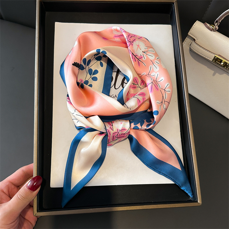 Écharpe en soie légère de luxe, longue écharpe en soie imitation soie, double couche, imprimée, polyvalente, cravate professionnelle, foulard pour chemise