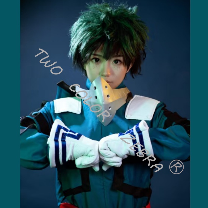 Costume de Cosplay de Combat Midoriya Izuku, Combinaison Verte, Accessoires de Gymnastique, Perruque, Ensemble Anime My Hero Academia, Tenue de Jeu de Rôle