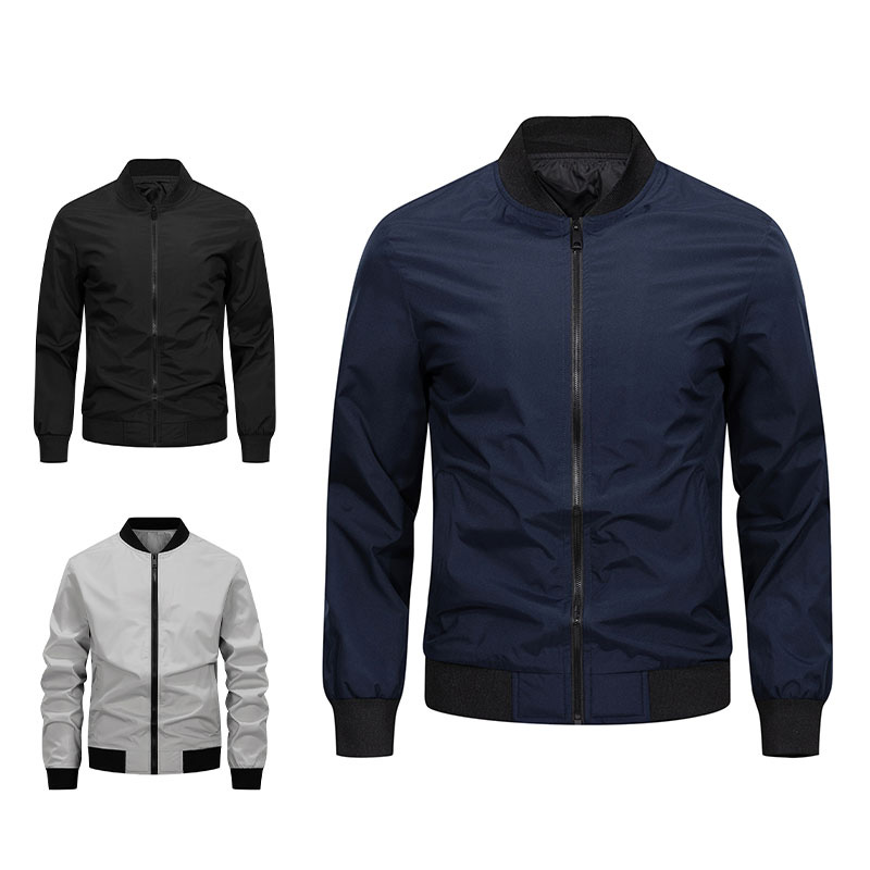 Vestes décontractées pour hommes, manteau de Baseball à la mode, vestes volantes légères et douces, veste à col montant pour hommes d'affaires, printemps automne