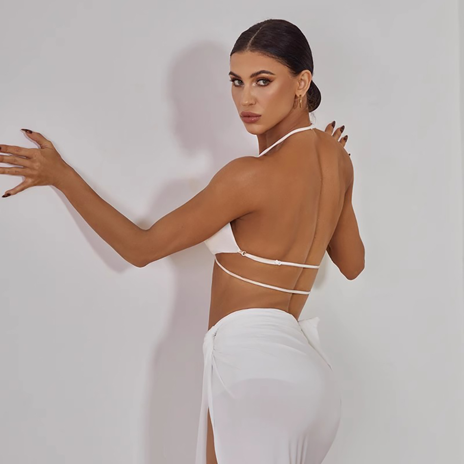 Femmes Performance ventre moderne robes de danse rayé sans manches dos nu hauts femme robe de danse latine