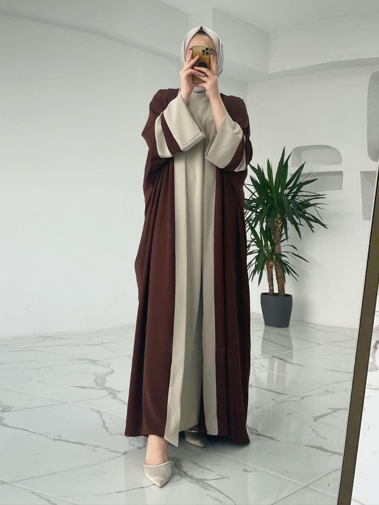 Robe musulmane Eid et Abayas pour femmes, ensemble 2 pièces, Ensembles Musulman, Caftan marocain, Ramadan, Abaya, Kaftan, dubaï, Robe longue arabe, 2024