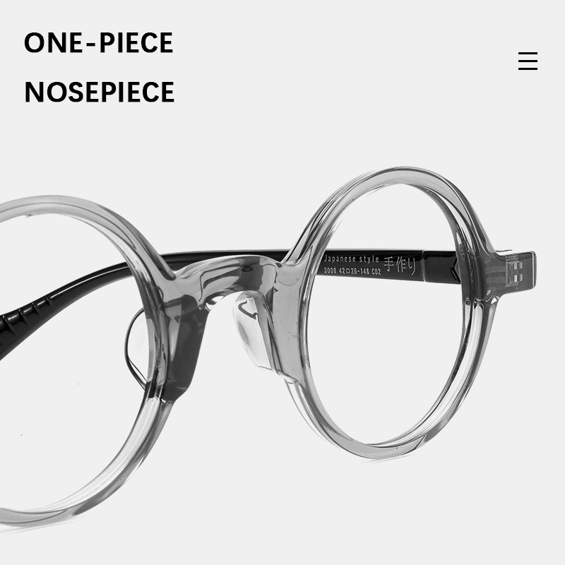 Japon Vintage grand cadre rond acétate lunettes cadre hommes myopie optique lunettes cadre femmes marque de luxe lunettes