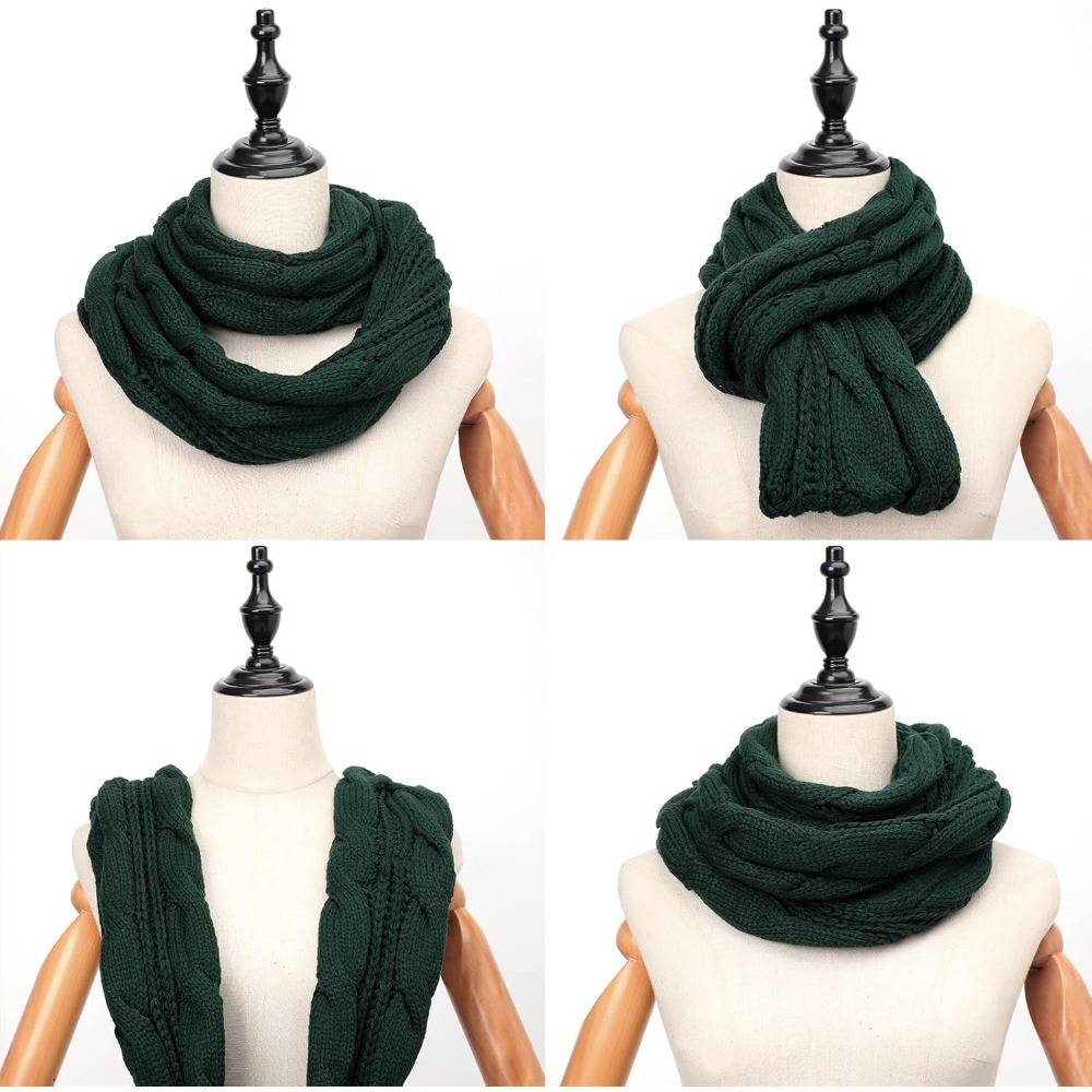 Écharpe chaude d'hiver pour femmes, foulards coupe-vent élégants à blocs de couleur pour temps froid, foulards à boucle circulaire en tricot chaud d'hiver 1 pièce
