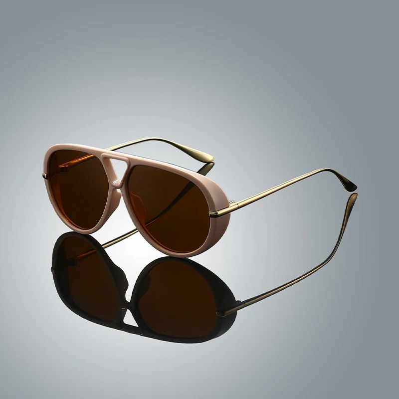 Lunettes de soleil aviateur vintage, nouvelle mode, double pont, pour l'extérieur, design de marque tendance pour femme, décontractées