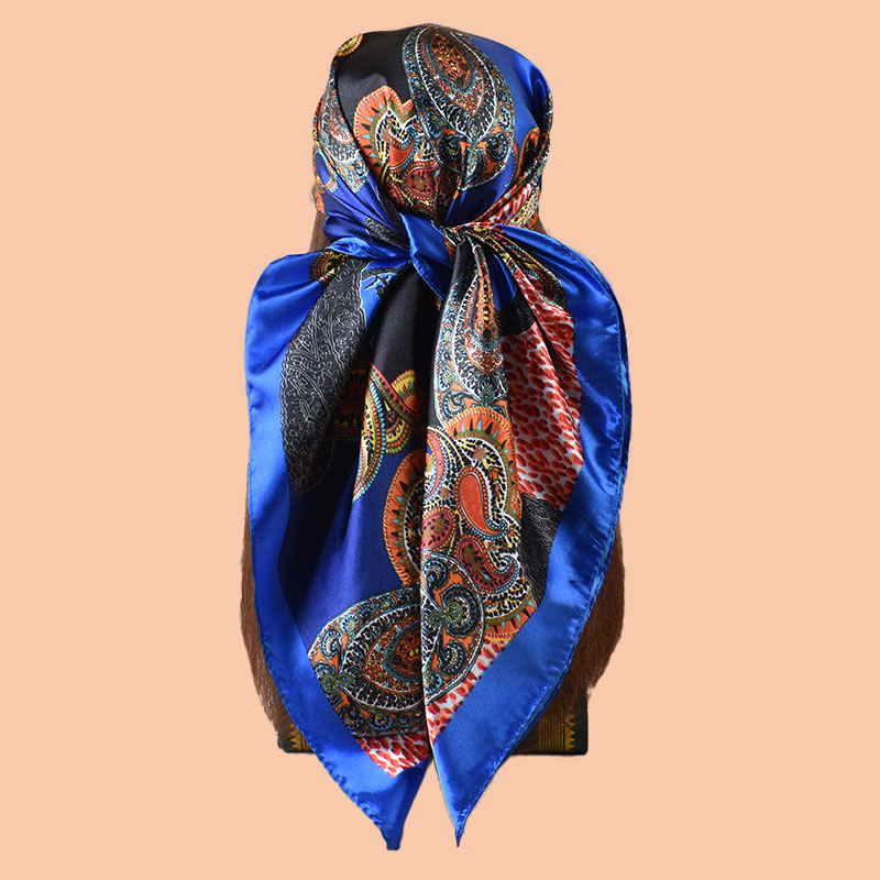 Foulard carré en Satin pour femmes, 90x90 pouces, multi-usage, accessoire de plage d'été, foulard à la mode, serviette de cheveux polyvalente pour utilisation en fête, 1 pièce