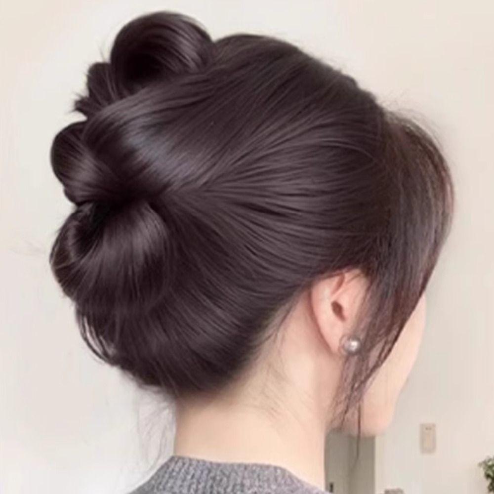 Nouveau cheveux synthétiques chignon griffe pince naturel moelleux perruque pince à cheveux nœud papillon brun noir chignon tête perruque accessoires de cheveux