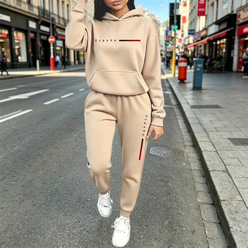 Vêtements pour femmes automne-hiver, ensembles de 2 pièces, sweat-shirts à capuche décontractés, tenues de sport, jogging, vêtements de sport, ensembles de pantalons pour femmes tendance