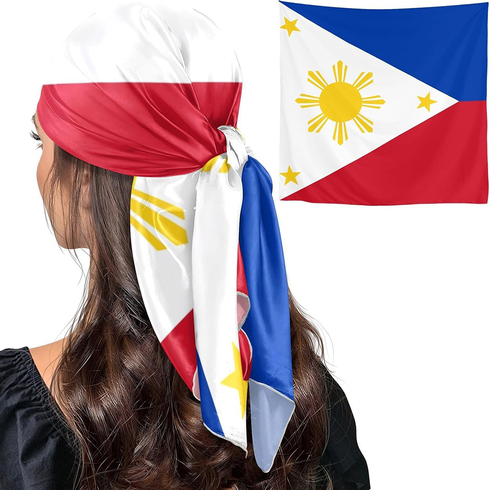 Écharpe carrée avec drapeau national, foulard à la mode avec motif de drapeau, défilés et événements patriotiques, accessoire de mode quotidien au bureau