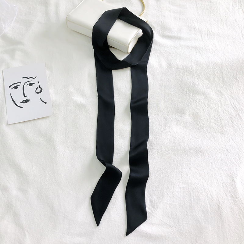 Long ruban de cou élégant pour femmes, écharpe de cou solide, bande de sauna QueParty, décoration étroite, document, 200x5cm