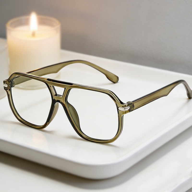 Montures de lunettes de grande taille pour homme, lunettes de myopie, double faisceau, verres optiques avec ordonnance, lunettes de lecture pour femme