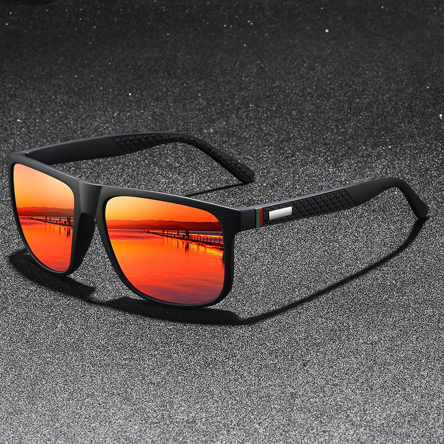 Lunettes de soleil tendance pour la conduite en extérieur, monture carrée populaire, lunettes de soleil classiques pour hommes et femmes, lunettes de pêche et de randonnée