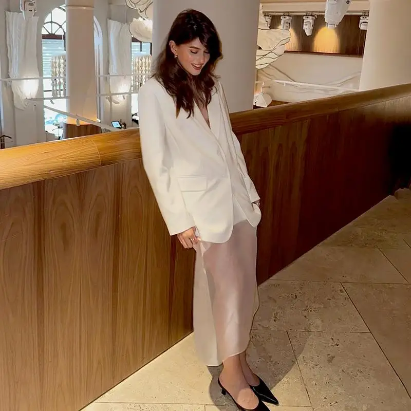 Femmes mode voir à travers taille haute jupe longue nouvel été Sexy jupe droite bureau déplacements décontracté épissure dame jupes