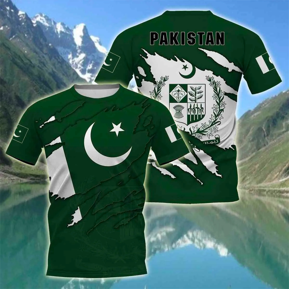 T-shirt unisexe à manches courtes avec emblème pakistanais pour hommes et femmes, t-shirt fosotique, mode Streetwear, fier du Pakistan, sensation