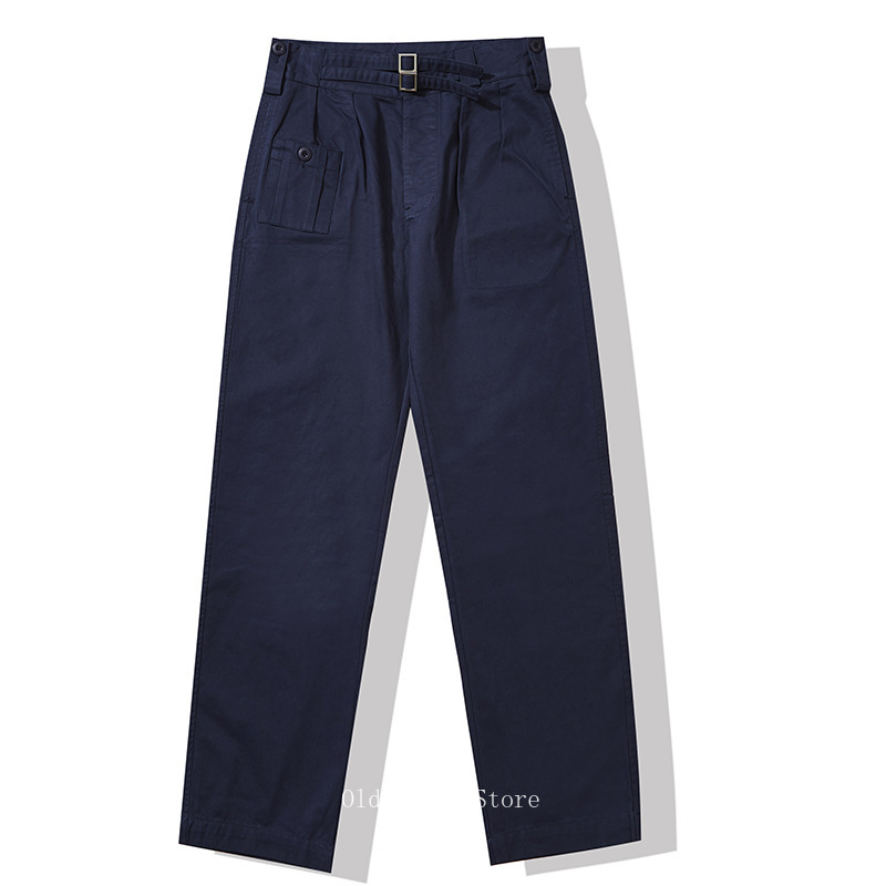 Okonkwo Bermuda d'inspiration militaire Pantalon Gurkha décontracté plissé à double boucle pour homme