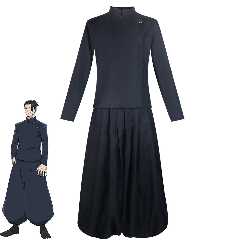 Costume de cosplay Anime Geto Suguru, veste bleu foncé, pantalon, uniforme, robe, tenue scolaire, ensemble complet pour hommes, fête d'Halloween