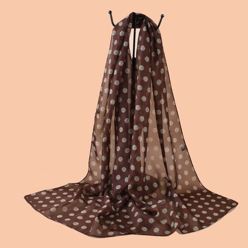 Élégants châles longs pour femmes, écharpes de plage anti-UV, hijabs, bandanas, foulards à pois en soie, écharpes en mousseline pour le cou 50x150cm