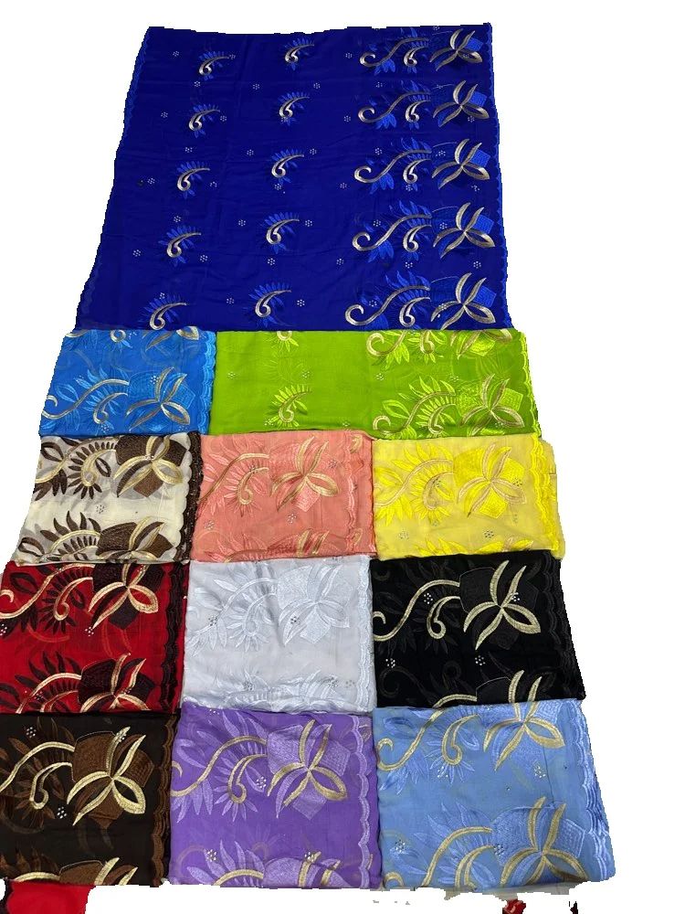 Vente 2025 nouveau dubaï Islam brodé châle doux laine Jersey Hijab pour les femmes musulmanes Style Long nouveau filet africain pour le printemps été