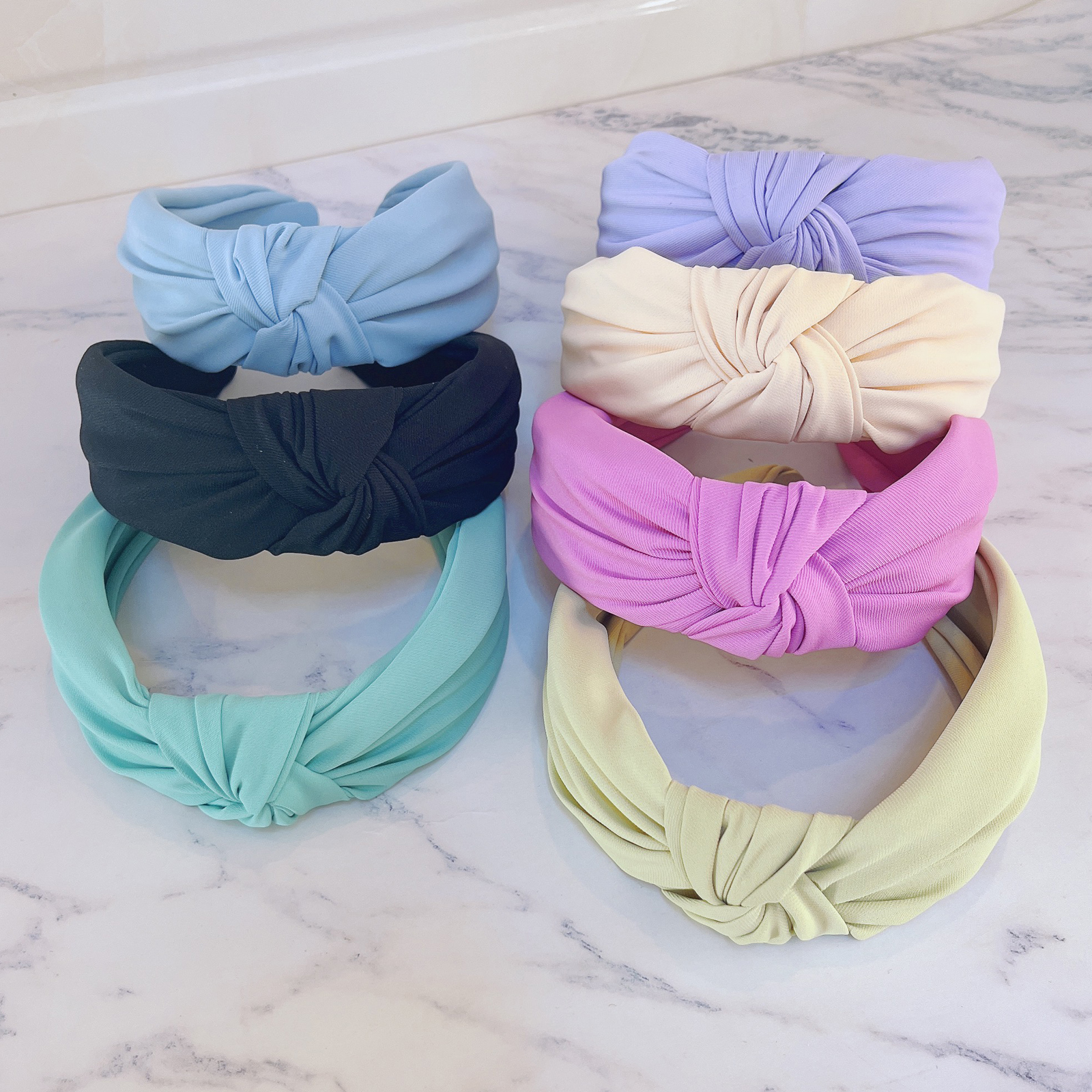 PROLY – Turban décontracté à nœud central pour femme, accessoires de cheveux, couleur unie, nouvelle mode, printemps, adulte