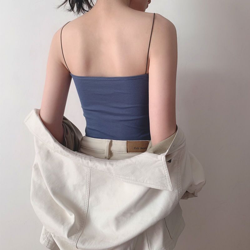 Bustier d'été en fibre de coton émaillée avec coussinets pour femme, haut court en glaçure douce et élastique, bralette fine sans couture, nouveau