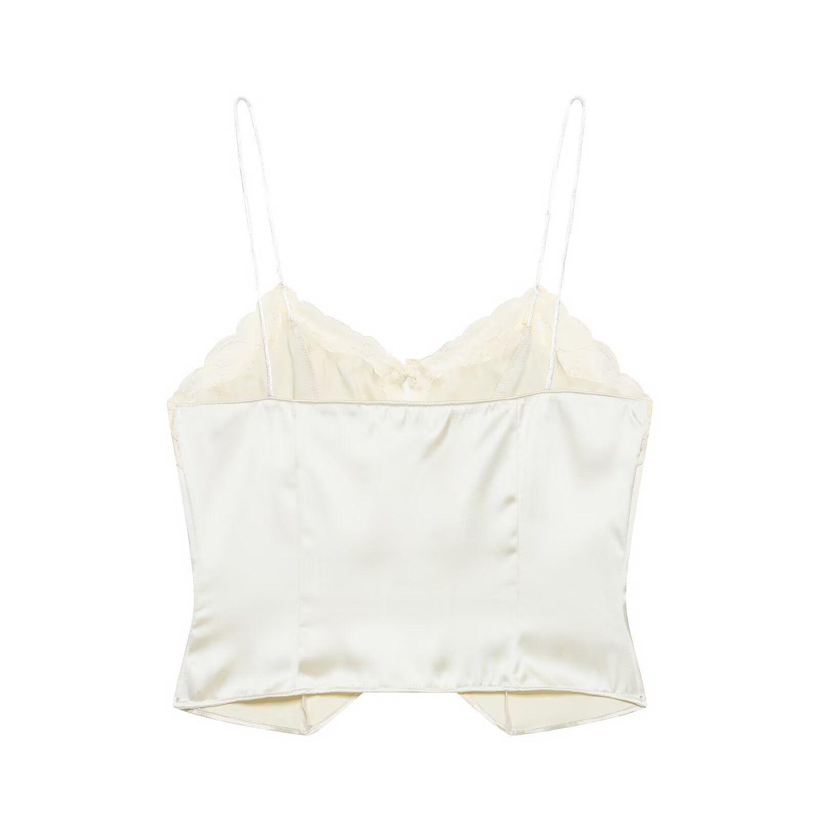 Nouveau débardeur court en satin pour femme, collection été 2026, avec dentelle, sexy, élégant et tendance