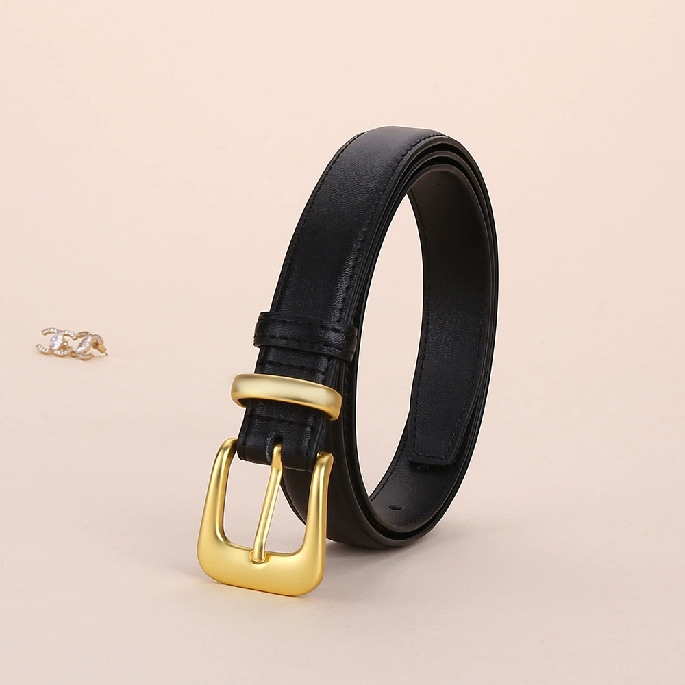Ceinture en cuir de vachette pour femme, ceinture de taille tendance style coréen, accessoire de vêtement décoratif pour jeans d'étudiante, ceinture fine en cuir pour femme