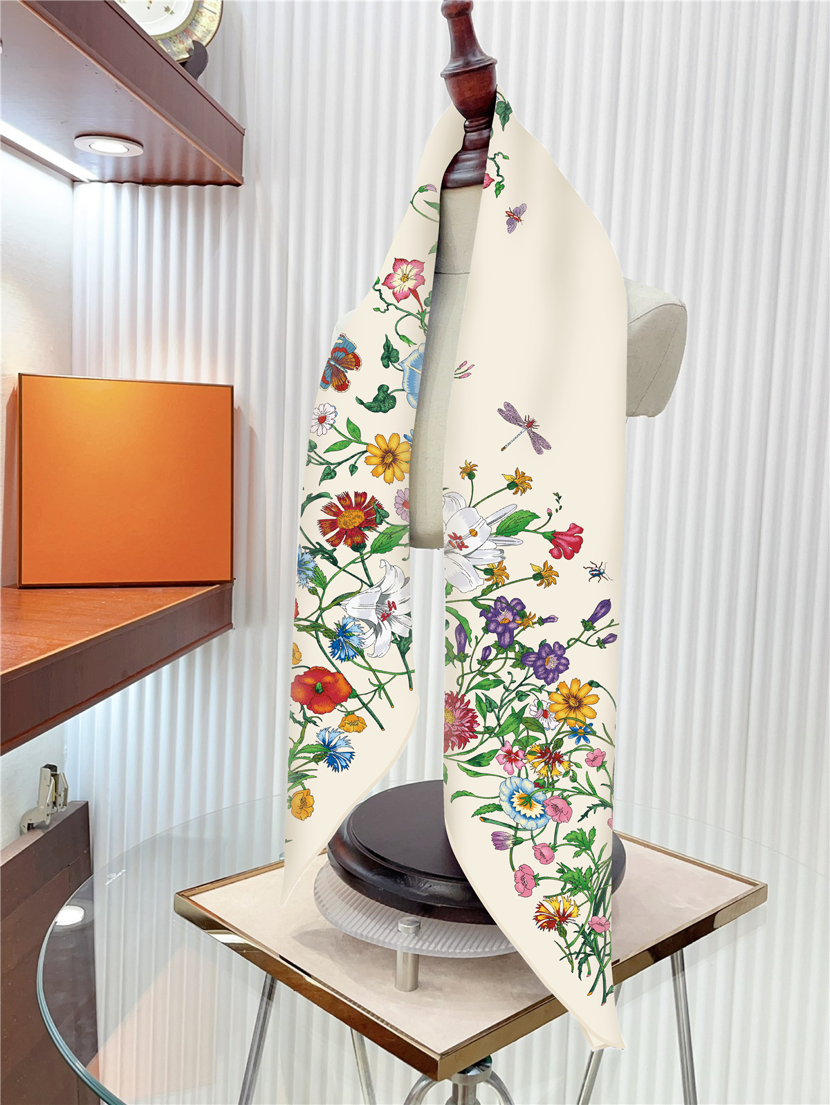 Foulards Carrés Imprimés de Plantes et Fleurs pour Femme, Châles Enveloppants, Bandana, Hijabs pour Dame, 90cm