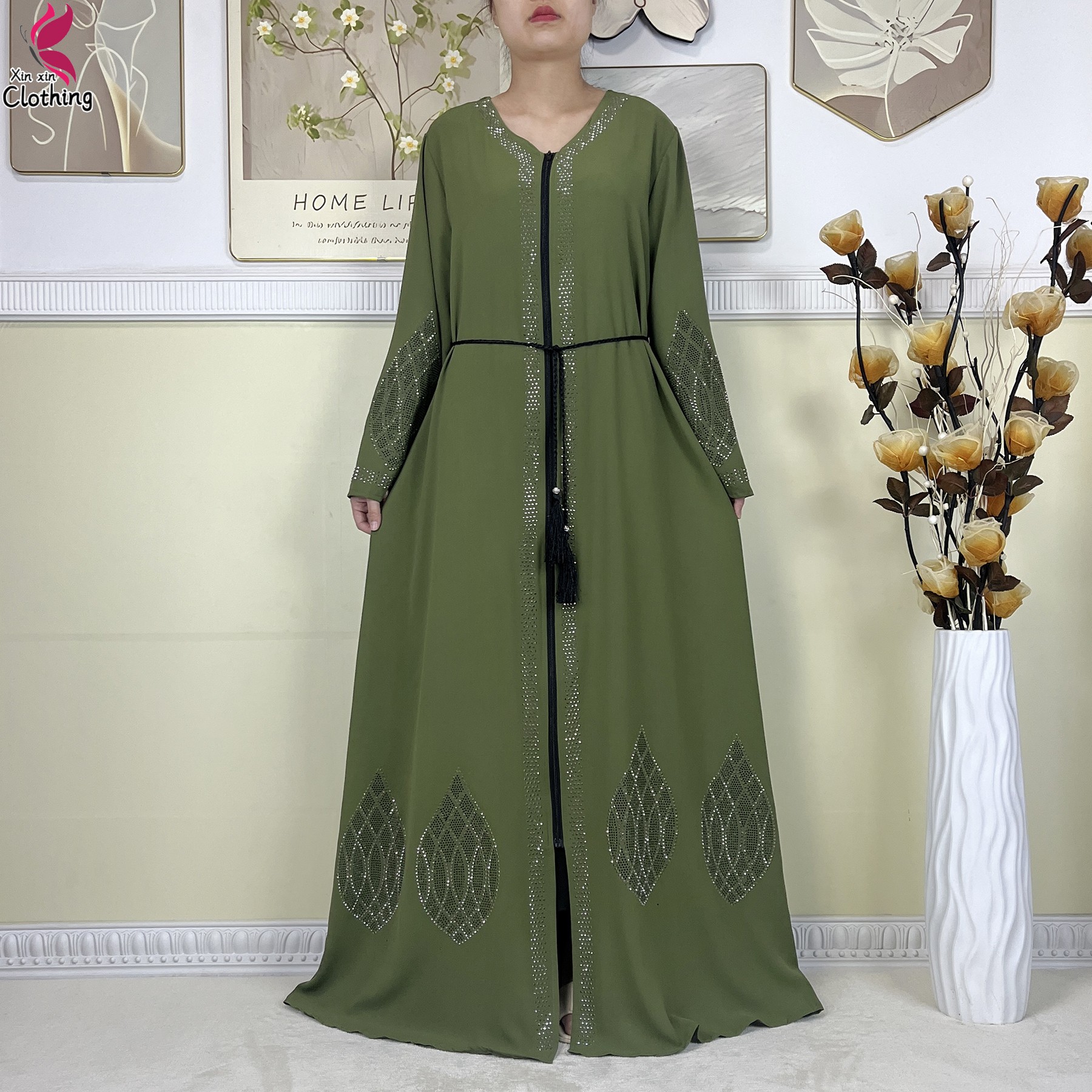 Nouvelle robe de soirée élégante musulmane de Dubaï 2025, abaya à fermeture éclair, vêtements islamiques pour femmes, manches longues, tissu en mousseline ample, robe africaine