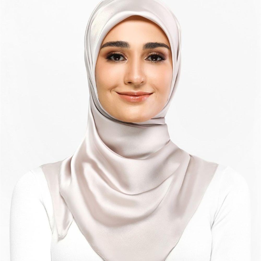 Foulard de tête en satin pour femme, foulard carré solide, bandana de cheveux, foulard de la présidence, hijab, accessoires pour cheveux, turban musulman, 115x115cm