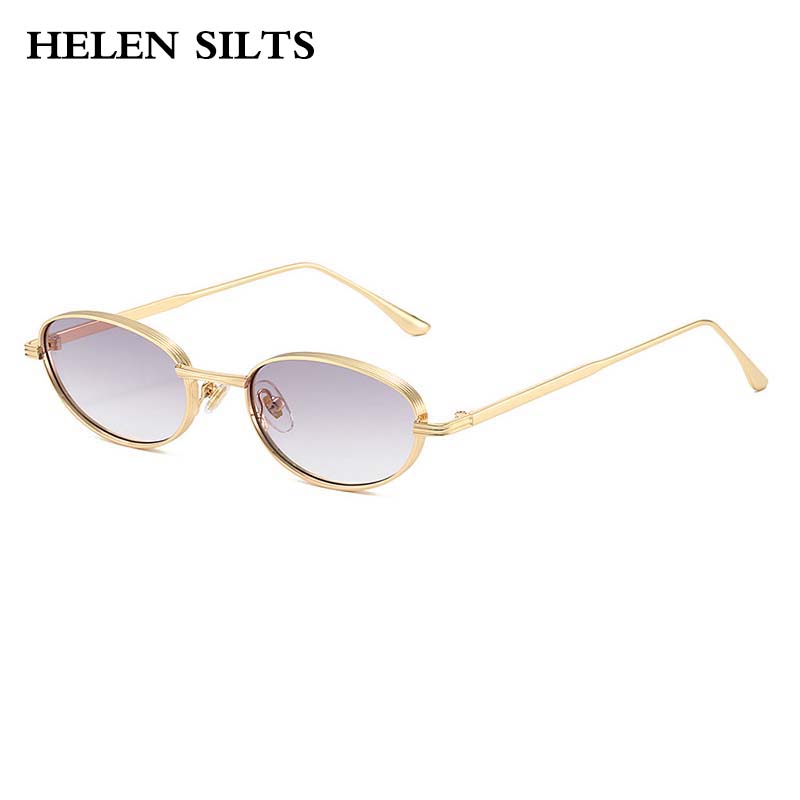 Lunettes de soleil ovales en métal pour femmes, nouvelle marque de luxe de styliste, Vintage Punk populaire, Steampunk Hip Hop, nuances UV400, 2025