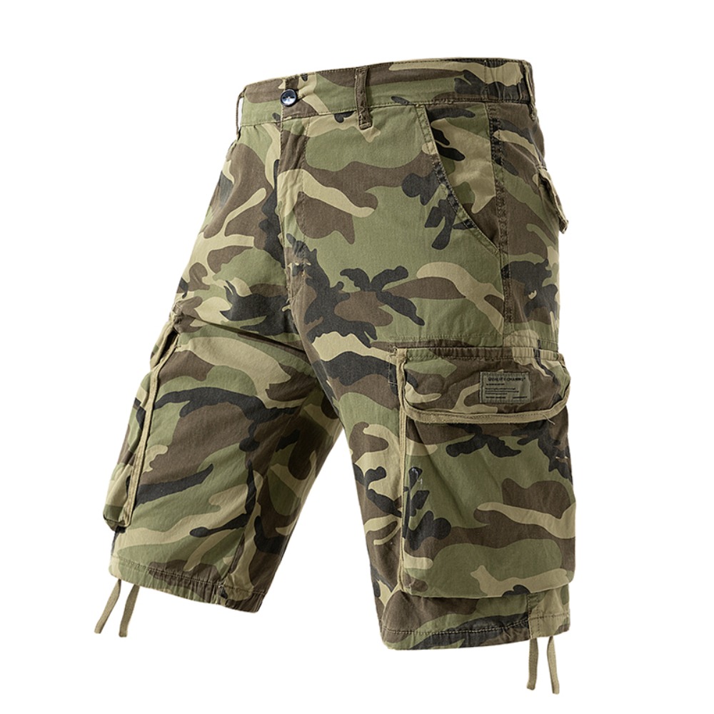 Shorts cargo camouflage pour homme, multi-poches, en coton, décontractés, pour l'extérieur, shorts d'été, demi-pantalons respirants