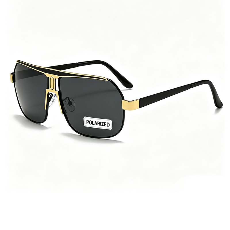 Lunettes de soleil polarisées pour hommes et femmes, monture métallique classique grande taille, protection UV400, anti-éblouissement, pour la conduite 2026