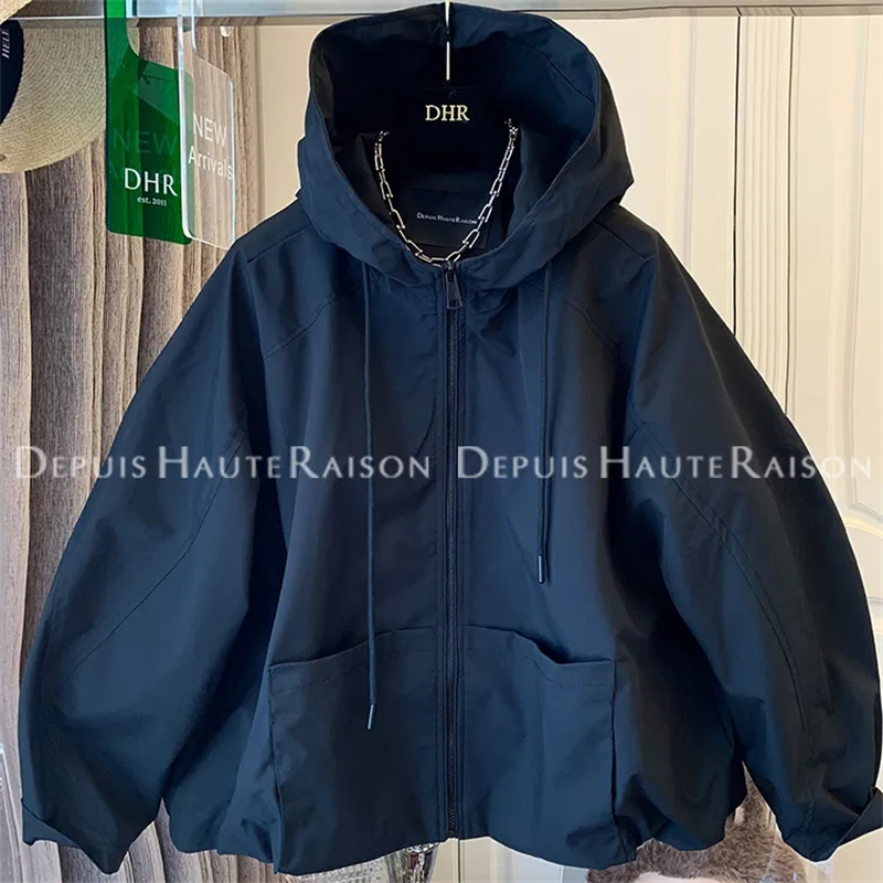 Manteau femmes nouveaux manteaux et vestes Unique décontracté Silhouette à capuche coupe-vent manteau femmes manteau court automne lâche Cardigan manteau