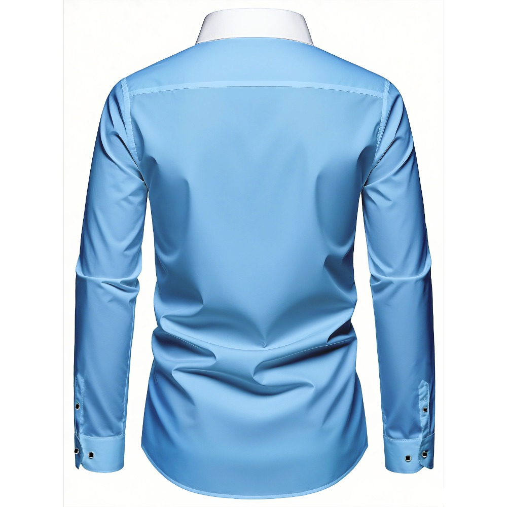 Chemise Homme FGKKS – Marque de Luxe Élégante, Tendance, Manches Longues, Décontractée Chic, Élastique, Infroissable, Chemises Habillées Professionnelles pour Homme