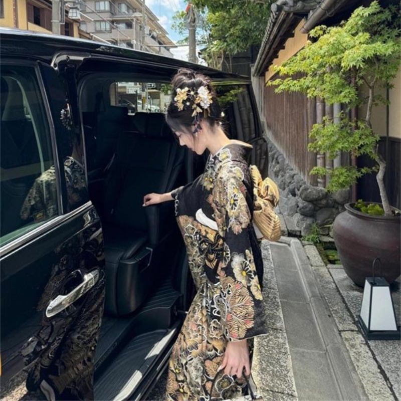Nouveau Kimono Yukata Japonais Rétro Amélioré pour Filles, Idéal pour les Portraits en Studio, les Performances Cosplay et les Tenues Décontractées Thématiques Quotidiennes