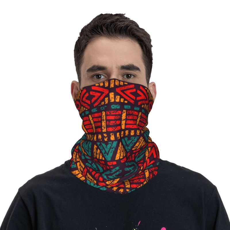 Bandana africain Bogolan, cache-cou d'hiver pour homme et femme, écharpe coupe-vent pour le ski, art tribal ethnique africain, cache-cou, bandeau