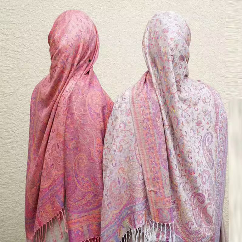 Paisley écharpe Hijab cachemire sentiment Pashmina châles gland Hijab bandeau Femme hiver foulards Foulard Bufanda 2025