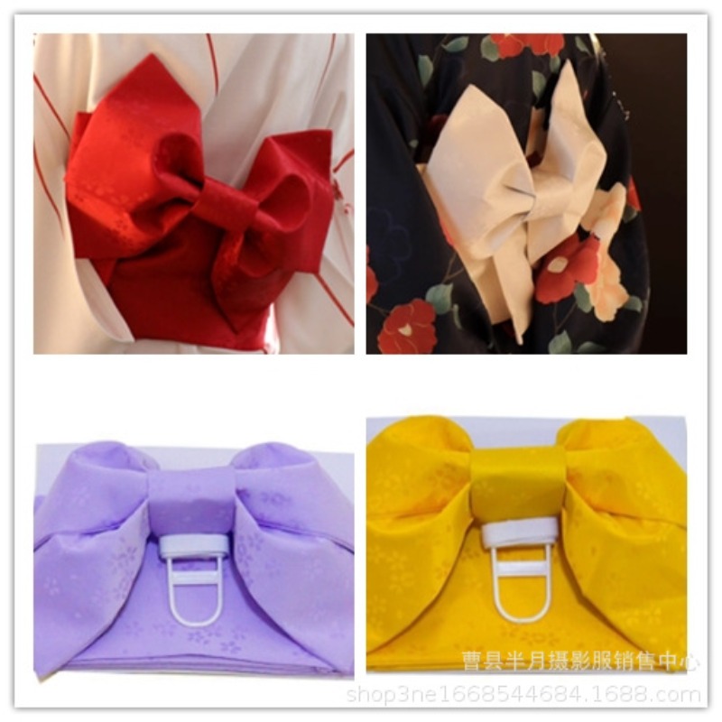 Kimono japonais Yukata pour femmes, ceinture de style en relief, joint de taille avec nœud, accessoires intérieurs