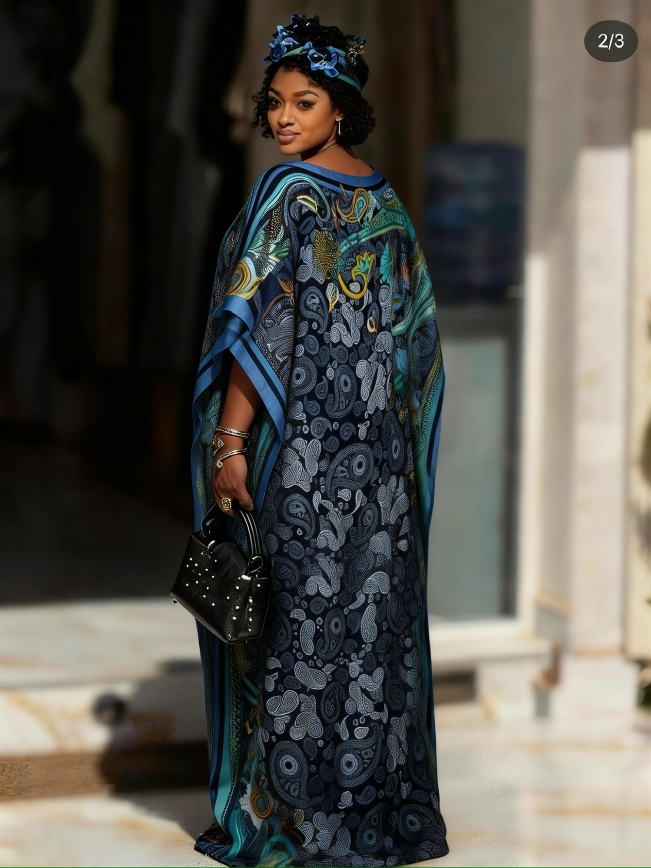 Ensemble Robe Africaine Oversize et Écharpe pour Femmes Grandes Tailles
