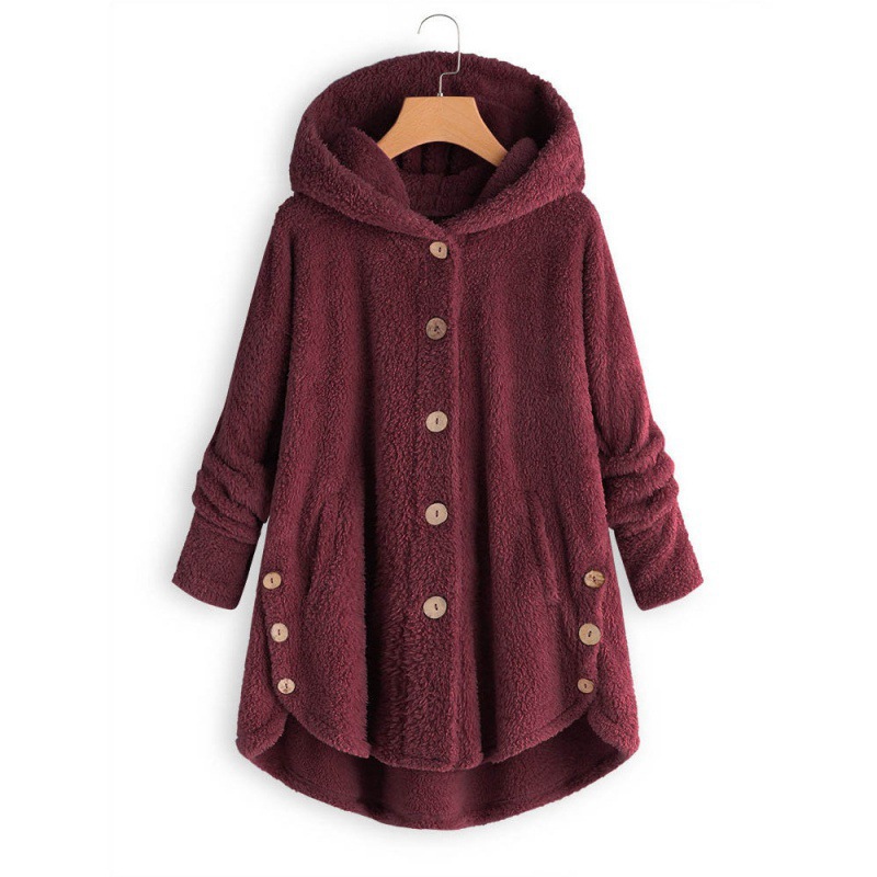 Automne hiver manteau femmes chaud ours en peluche manteau laine veste femme en peluche manteau à capuche nouvelles femmes manteaux couleur unie veste