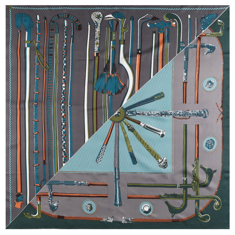 Grand Foulard Carré en Sergé de Marque de Luxe pour Femme, Bandana, Design à la Mode, Châle, 130cm