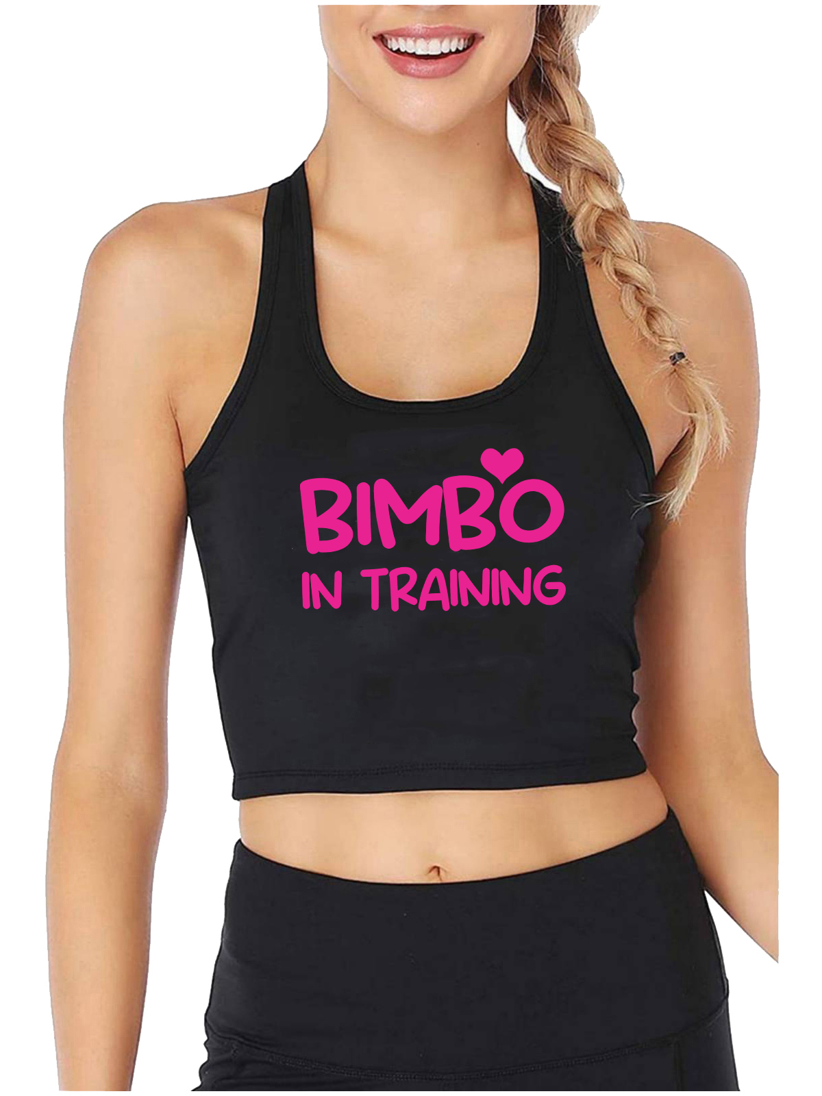 Bimbo dans la conception d'entraînement Sexy Slim Fit haut court Hotwife humoristique amusant Style coquin débardeurs Swinger vilain formation Camisole