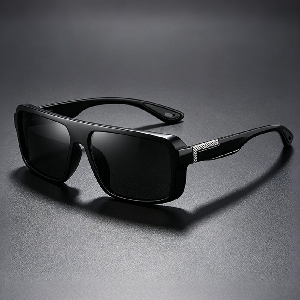 Lunettes de soleil polarisées pour hommes et femmes, lunettes de pêche et de conduite rectangulaires, protection UV400