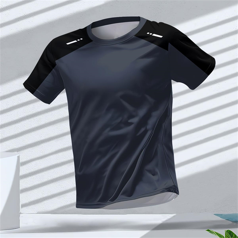 Mode course sport T-shirts pour hommes été décontracté en plein air Fitness 3D imprimé T-shirts en vrac séchage rapide respirant T-shirts hauts