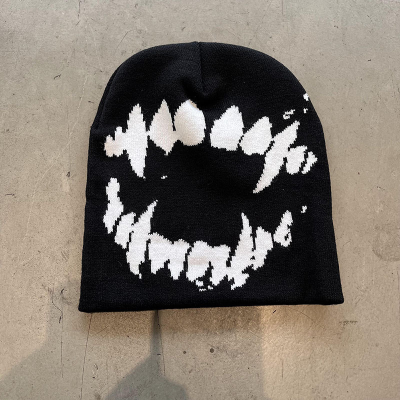 Bonnet en tricot pour hommes, style gothique, casquette Y2K, streetwear, pull d'hiver, Kpop, Gorro, Harajuku, vintage, chaud, hip-hop, bonnet pour femmes