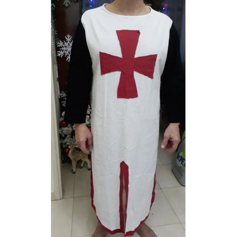 Crusader – Costume pour hommes adultes, gilet, tunique, guerrier, chevalier d'halloween, tenue Chiainmail pour hommes adultes, chemise, Tabard, pardessus